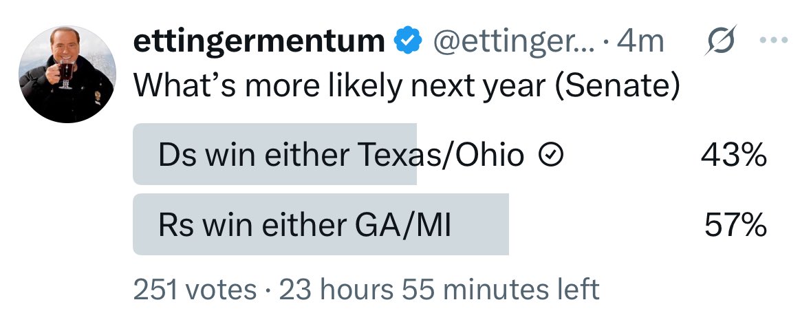 williamjordann's tweet image. This is a great question to ask. As someone left of center, if you think the answer is the second one, think hard about what needs to change or accept you believe there is basically no chance of Democrats controlling the Senate and passing real laws for the next decade or so.