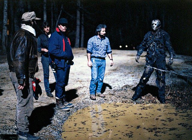 F13ARCHIVIST's tweet image. #BehindTheScenes photos of Kane Hodder as #JasonVoorhees with crew members while filming the electrocution scene in #FridayThe13th Part VII – The New Blood (1988) #HorrorCommunity #JasonVoorhees #HorrorMovies #1980s #horror