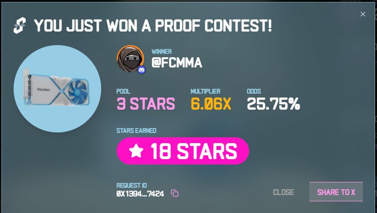 fcmmadubike's tweet image. Just won 18 stars on Succinct stage 2🔥

Succinct Summer