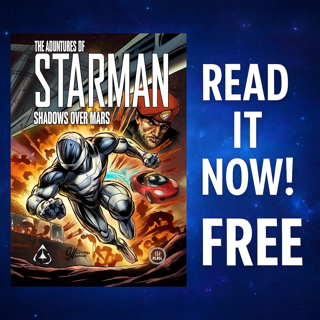 have you wanted to read The Adventures of Starman but international shipping is too expensive?

send us a dm <a href="/AdvOfStarman/">The Adventures of Starman</a> and we will invite you to read Shadows Over Mars 🚀