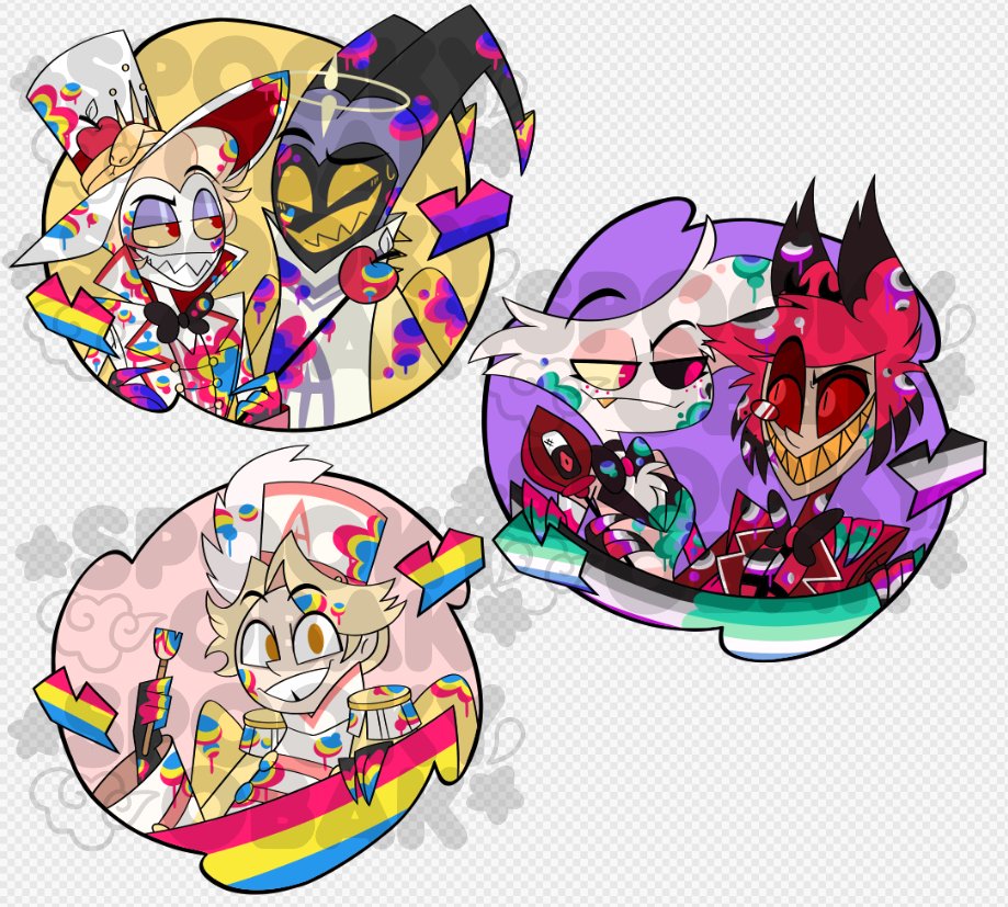 SpookyObak's tweet image. Our three stretch goals for @azurelilyart and i's pride pins!
#HazbinHotel #HazbinHotelFanart #HazbinHotelAbel #HazbinHotelLucifer #HazbinHotelAdam #HazbinHotelAlastor #adamsapple #radiodust