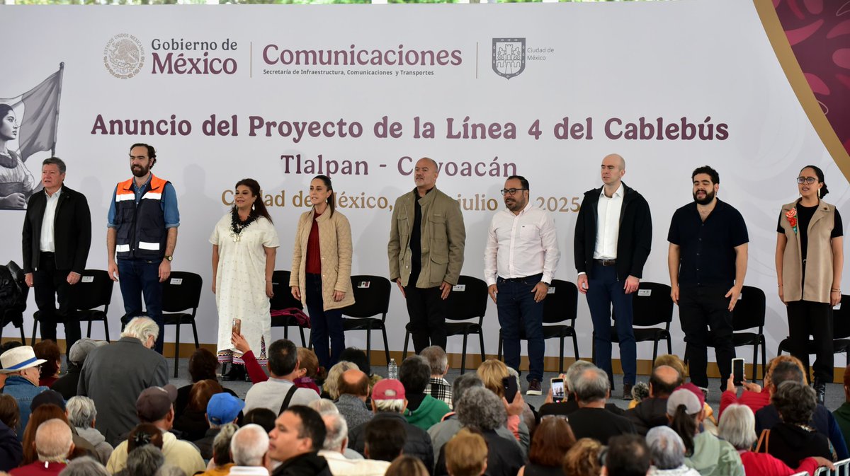 HectorUlisesGN's tweet image. ¡@MiCablebusCDMX es una realidad! Hoy, acompañamos a la Presidenta @Claudiashein, Jefa de Gobierno @ClaraBrugadaM y a la alcaldesa @Gabyosoriohdz a la presentación del proyecto de la Línea 4 Tlalpan - Coyoacán.
✔️Beneficio a más de 65 mil personas
✔️Más de 11 kilómetros
✔️45…