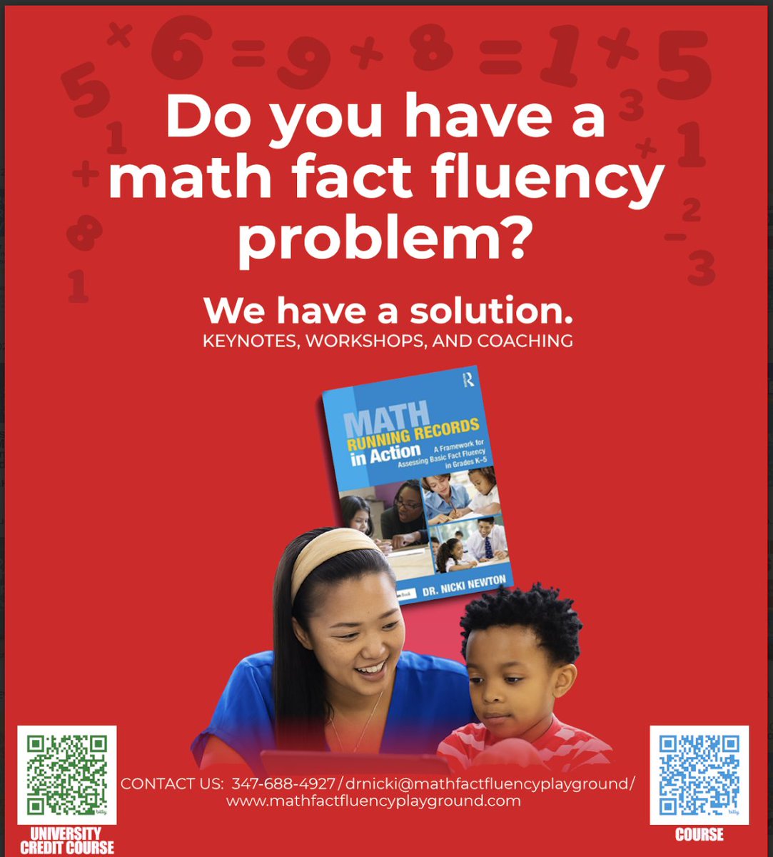 drnickimath's tweet image. 🚨 Math Fact Fluency Problems?
We have solutions! 💻
Transform your teachers into math fact fluency champions with:
Keynotes. Workshops. Coaching. Real results
We deliver PD that’s practical, powerful, and playful (we bring hundreds of games)l.
Ready to see real results?
📞…