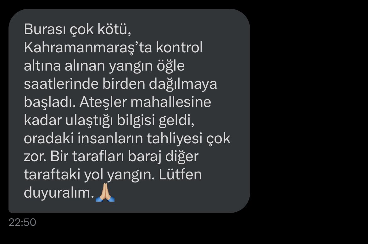 kahramanmaraşta çıkan yangın yerleşim yerlerine ulaşmaya başlamış #KahramanmaraşYanıyor