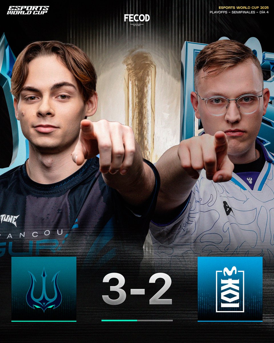 FECOD_es's tweet image. Mapa 5 Ronda 11 para @SurgeVancouver, que avanza a la Gran Final de #EWC y espera al vencedor del @OpTic vs @TeamHeretics
@MovistarKOI disputará el partido por el tercer puesto