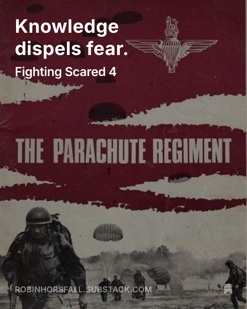 Knowledge dispels fear. 
My image of paratroopers before arriving at Aldershot was tinged with reverence: everyone knew they were the toughest, hardest men in the Army. With examples like Mick to look up to, I wanted nothing more than to be one of them.
open.substack.com/pub/robinhorsf…