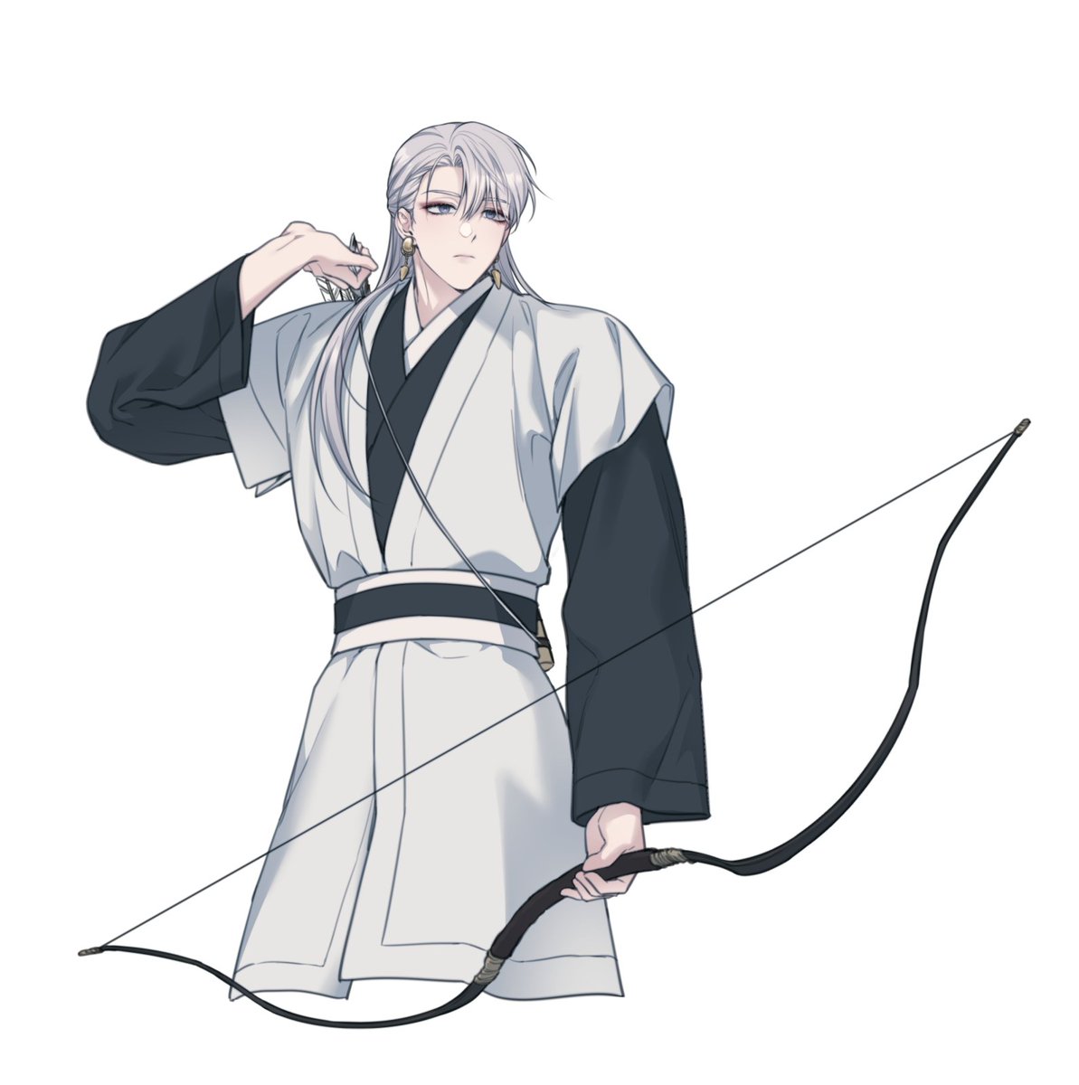 ttakkuda's tweet image. 트친님들이 원하신 은발에 장발에 반묶음에 화랑인 엋이십니다