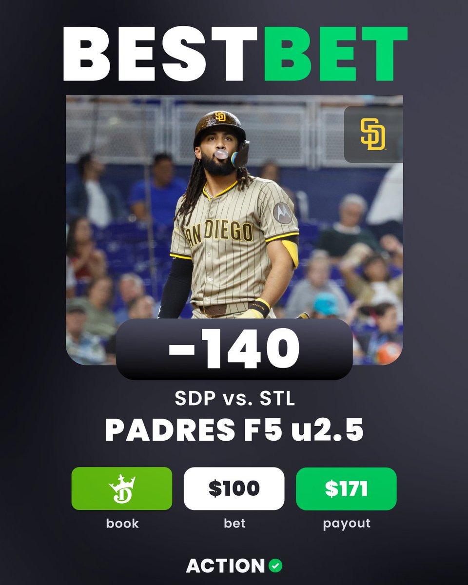 ActionNetworkHQ's tweet image. ⚾️ SUNDAY MLB BEST BET
🎯 SD PADRES F5 UNDER 2.5
👇 Add directly to your betslip
bit.ly/SD072725
🗣️ "The Padres have been putrid on offense over the past 30 days. They rank comfortably last in OPS and wOBA against right-handed pitching." - @Chuck_Wright5