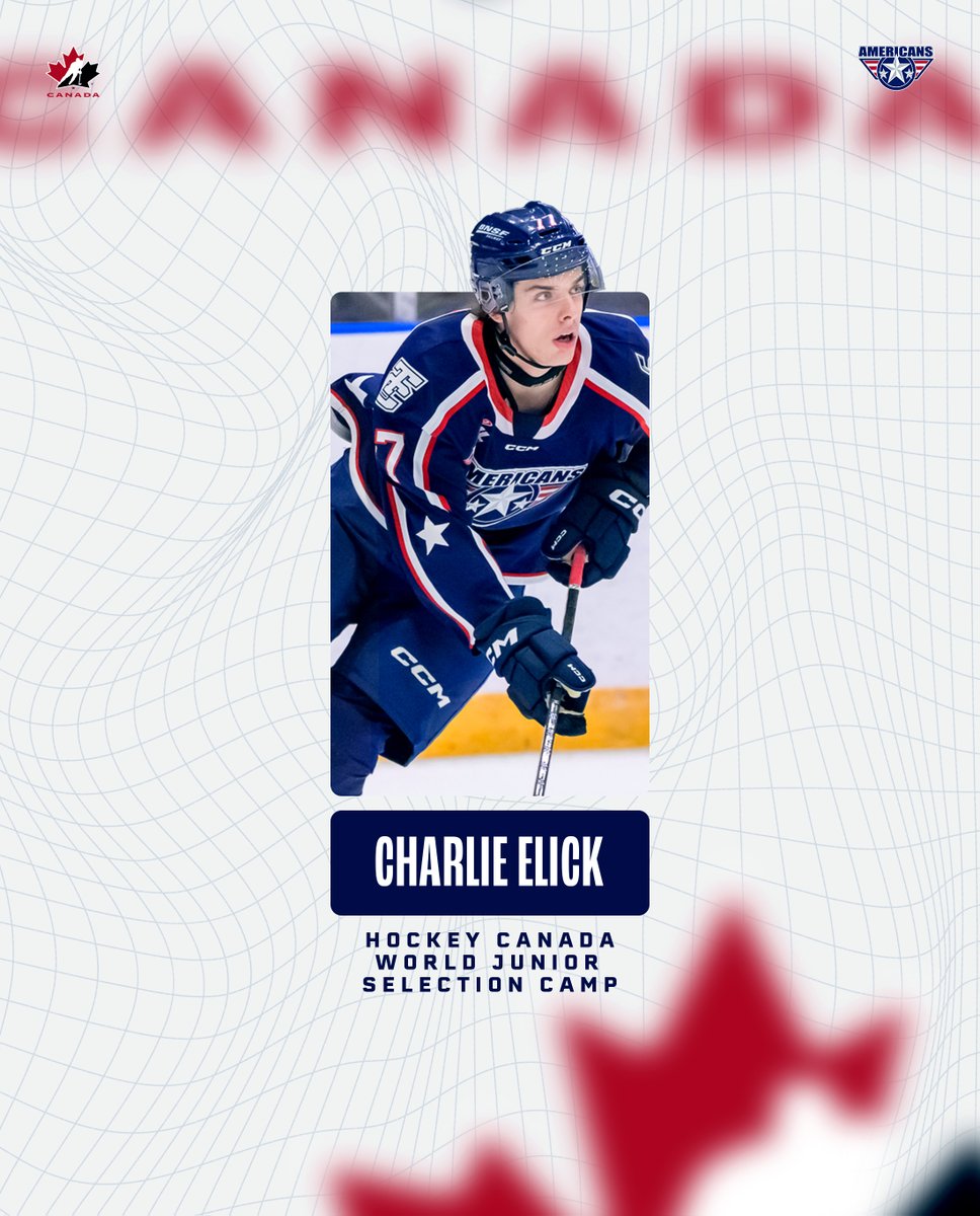 TCAmericans's tweet image. NEWS | Charlie Elick has been invited to Hockey Canada&apos;s Program of Excellence Summer Selection Camp ahead of the 2026 World Junior Championships.

DETAILS » chl.ca/whl-americans/…