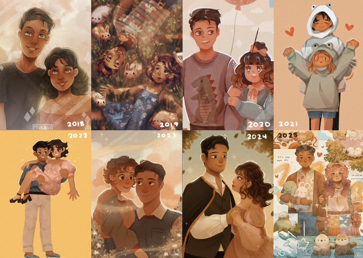 mikaiiarts's tweet image. You can see the progression of my art just by looking at how I used to draw myself with my partner :0
Consistent art style?? not familiar with that sorry
