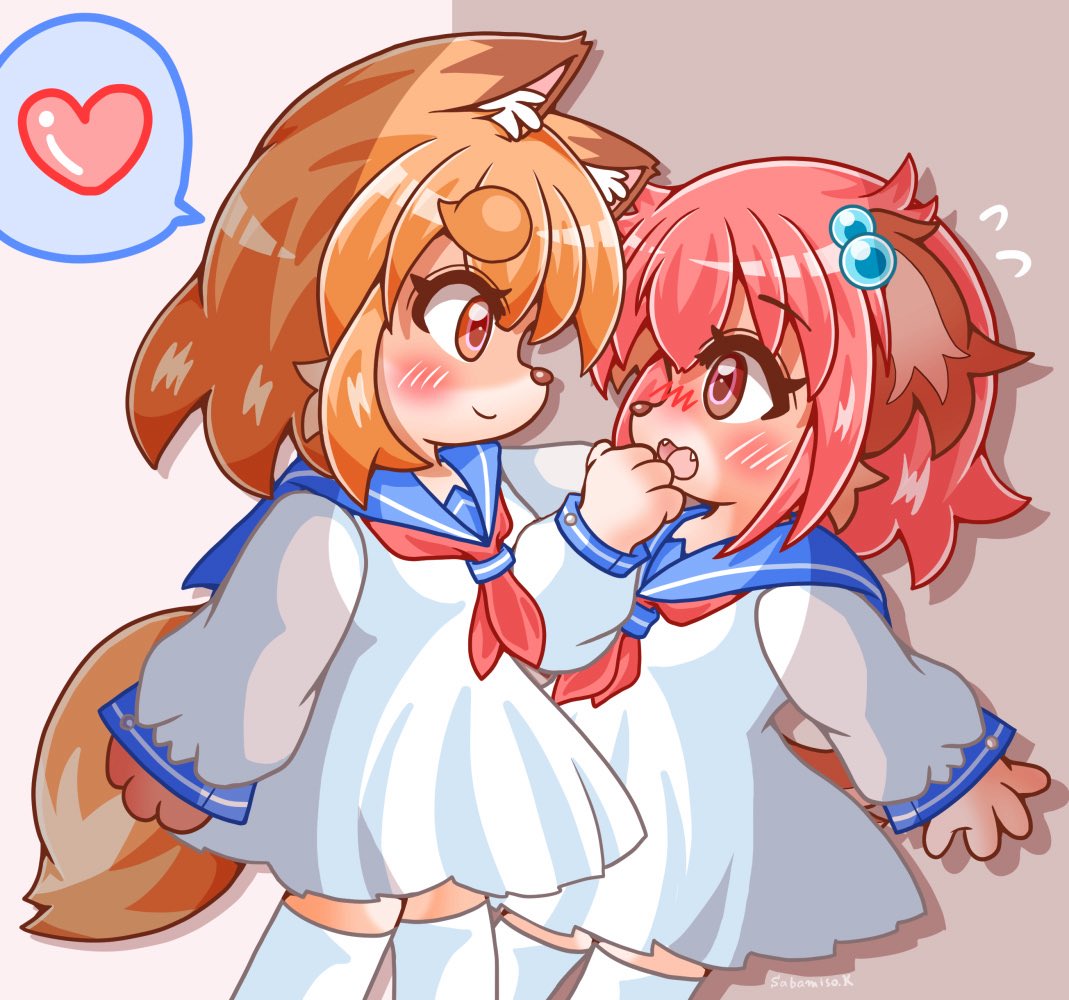 Sabamiso_Fox's tweet image. 壁ドンきびちゃん。

すふ「…え、きびちゃん…何かいつもと雰囲気ちが…ンうっ！？///」