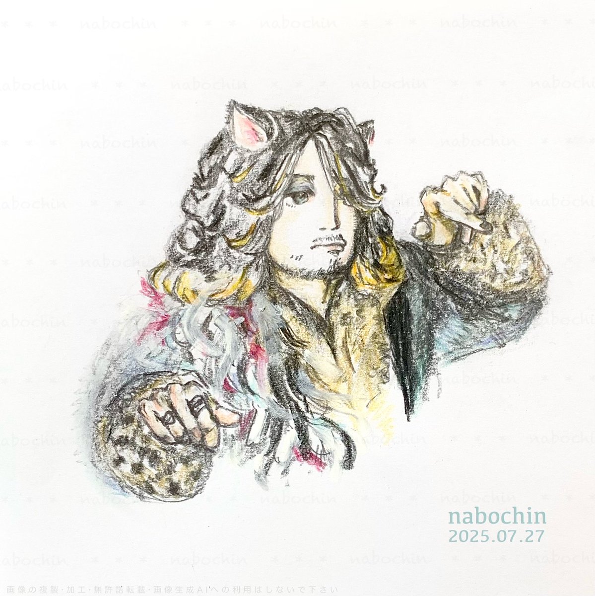 nabochin_2's tweet image. #趣味 #絵 #鉛筆画 #色鉛筆画 #人物画 #似顔絵 #イラスト

#ネコニャンパリ
# CATCITY
# THEYELLOWMONKEY
# EMMA

エマちゃんは、まあまあ可愛く描けた気がするんだけどな…🥲。
上手にデフォルメして似顔絵描ける人ってすごいな✨！
