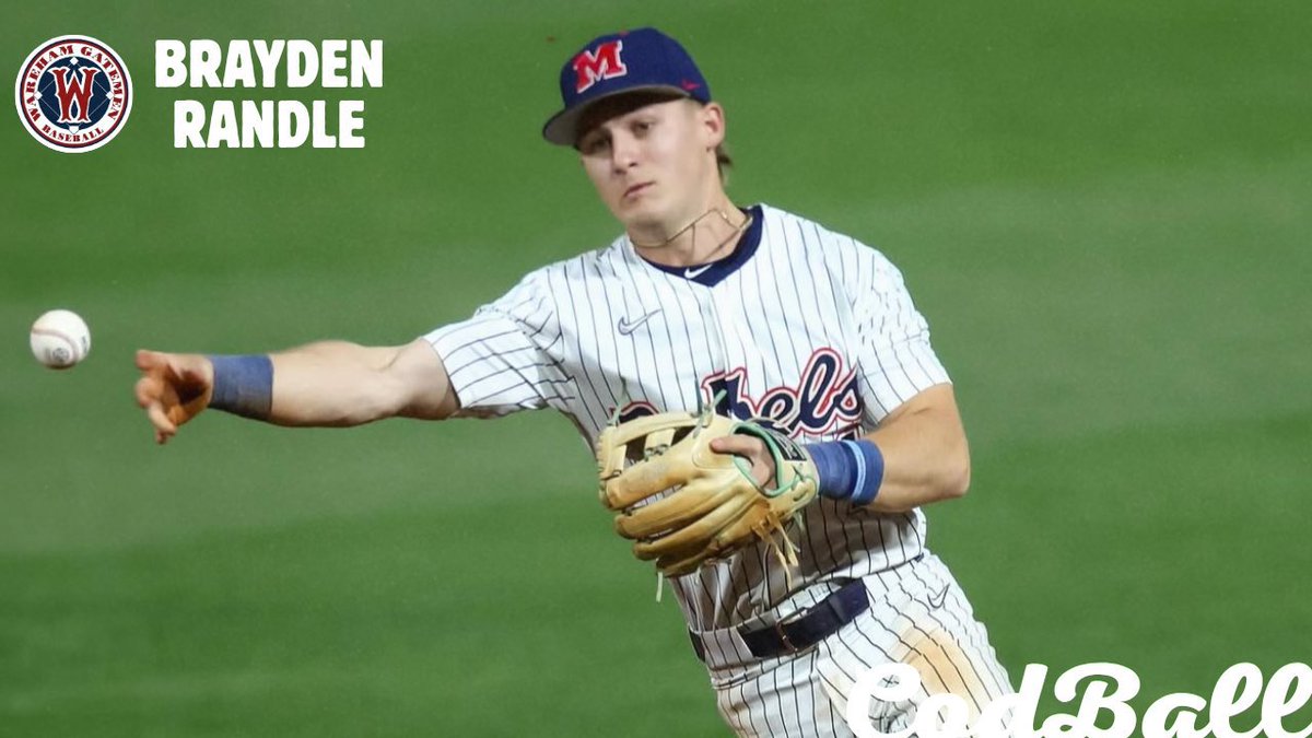 Brayden Randle (<a href="/OleMissBSB/">Ole Miss Baseball</a>) went 2-4 with a double also reaching on a walk and picking up an insane 4 stolen bases on the day for the <a href="/WarehamGatemen/">Wareham Gatemen</a>