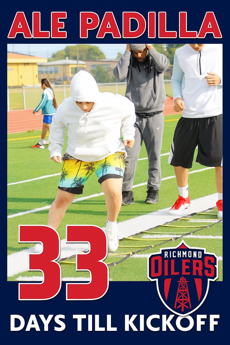 33 days out... the mission is clear. 💪🏽
Every rep, every step, every drop of sweat counts.
Richmond Oilers coming with purpose.
#PrideAndPurpose #OilerFootball #CountdownToKickoff #33Days #GoOilers
