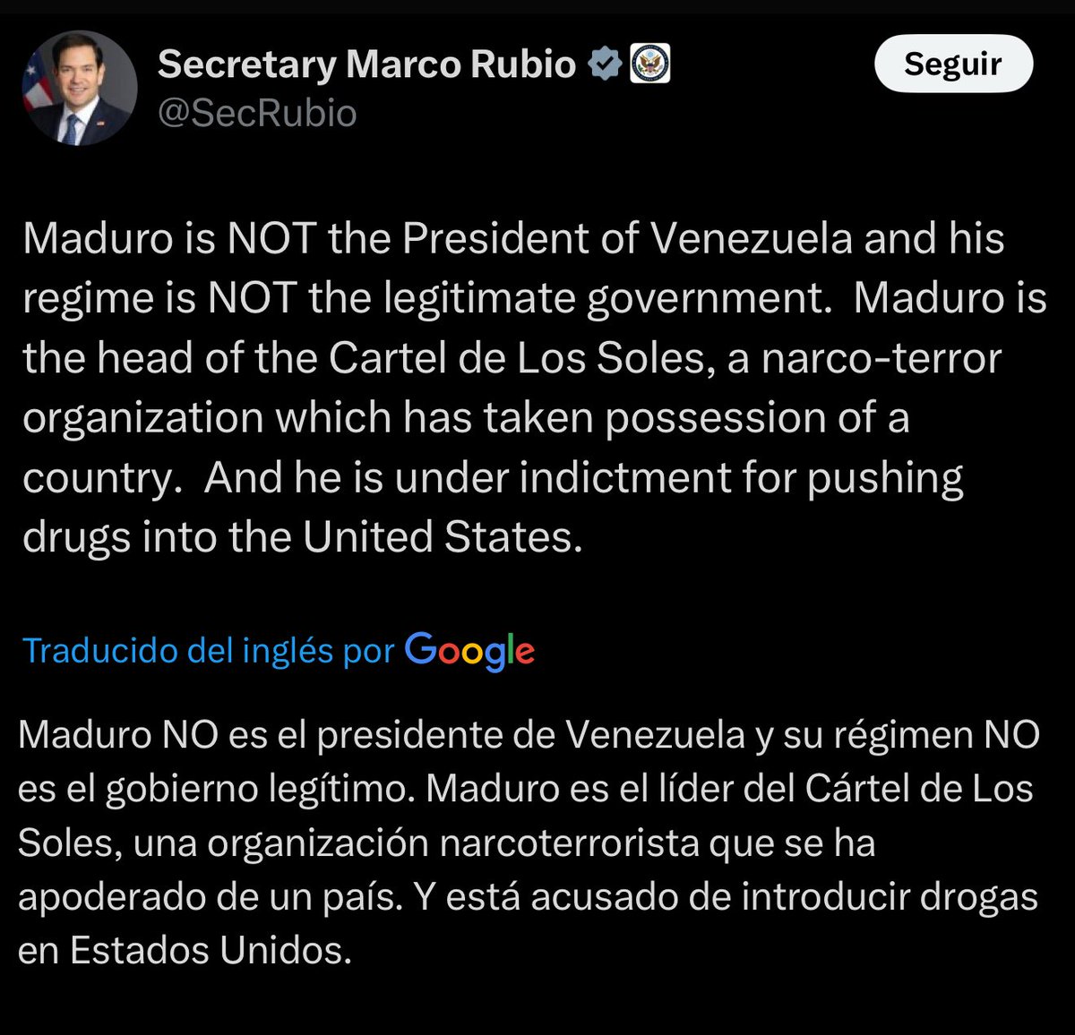 CesarMorenoOK1's tweet image. bien por el @SecRubio por su constante denuncia, esto está retomando agenda y parecería ser que es el paso anterior a una serie de acontecimientos en beneficio del pueblo venezolano y terminar con el dictador @NicolasMaduro. Todos atentos, sigo preparando el informe. Bendiciones
