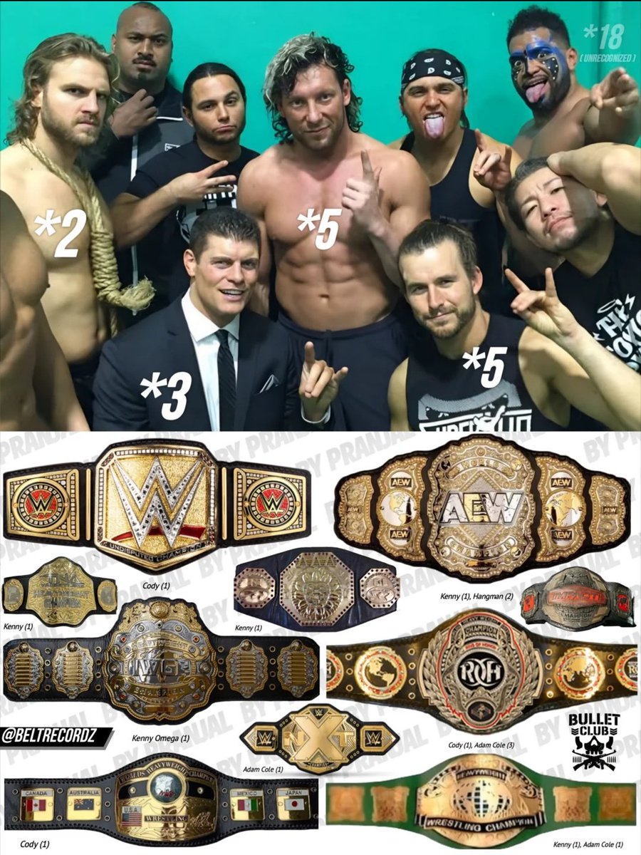 kunwarabhi7's tweet image. There are 15 World Championship reigns in this picture, whereas my GOAT has 17 😤