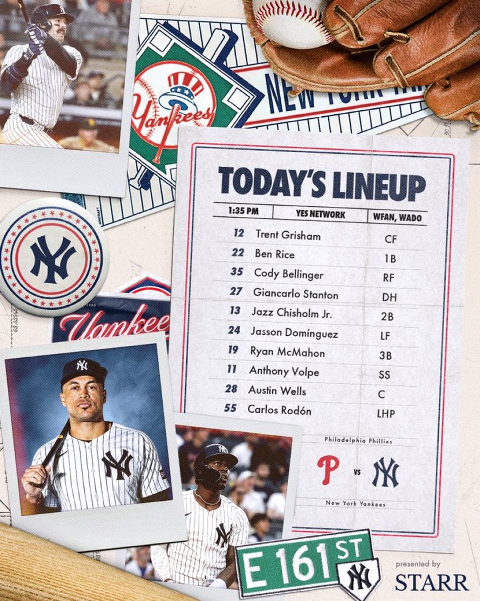 ESMMedia845's tweet image. Today’s starters for the series finale vs the Phillies
#RepBX
