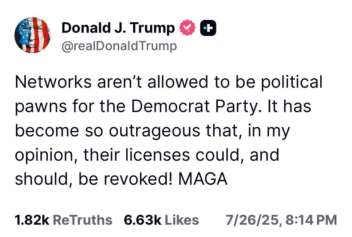 If you agree that the networks’ licenses should be revoked, put a thumbs up in the comments!
👍🏻👍🏻👍🏻👍🏻👍🏻👍🏻👍🏻👍🏻👍🏻