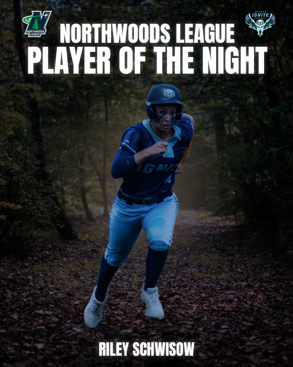 Last night Riley Schwisow received Northwoods League Player of the Night! 🌲

<a href="/RileySchwisow/">Riley Schwisow</a> <a href="/NWL_Softball/">Northwoods League Softball</a> 

#LightsIgnite #WausauIgnite