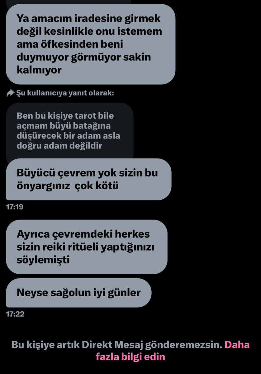 keskintarot's tweet image. Pardon! Reiki ritüeli diye bir şey yok. Hem adama “ritüel” başlığı altında büyü yaptırmaya kalkıyor. Hem de uyarınca ben kötü oluyorum, engel yiyorum…deveye diken; insana…gerçekten hayret bir şeysiniz!