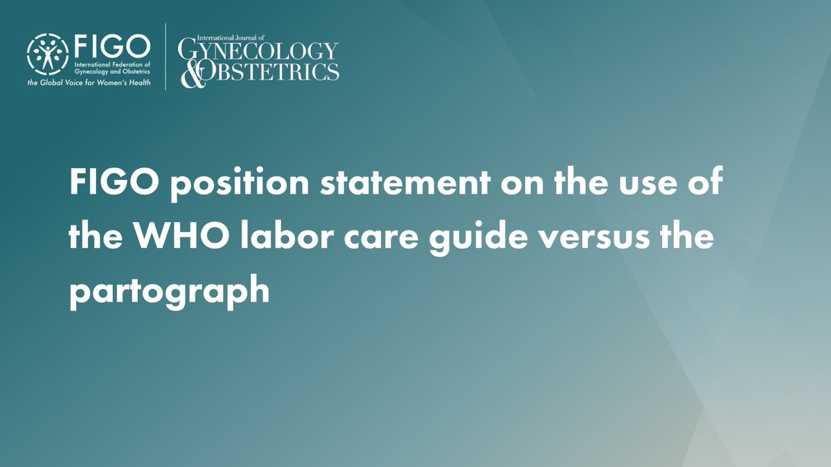 FIGOHQ's tweet image. FIGO has endorsed the World Health Organization’s labour care guide (LCG) as the preferred global standard for monitoring labour, calling for healthcare providers worldwide to adopt it to improve maternal and newborn outcomes.
Read the full article: figo.org/news/who-labou… @WHO