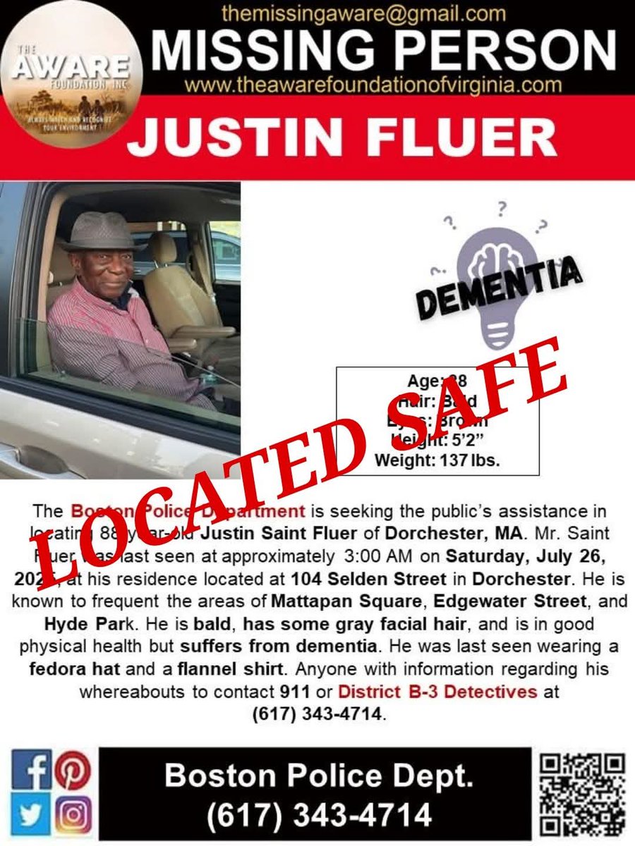 aware_the's tweet image. UPDATE: Mr. Fluer has been located and is SAFE. #TheAWAREFoundationInc