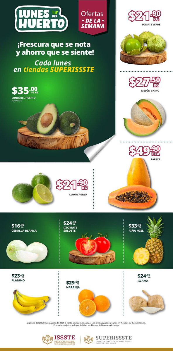 TUSUPERISSSTE's tweet image. 🌿Buenos días!
🥕¡Prepárate!
Mañana arranca el Lunes del Huerto 🍅
Llega lo más fresco con ofertas imperdibles que te acompañan toda la semana 🛒✨ Calidad, sabor y ahorro directo a tu mesa.
¡No te lo pierdas!