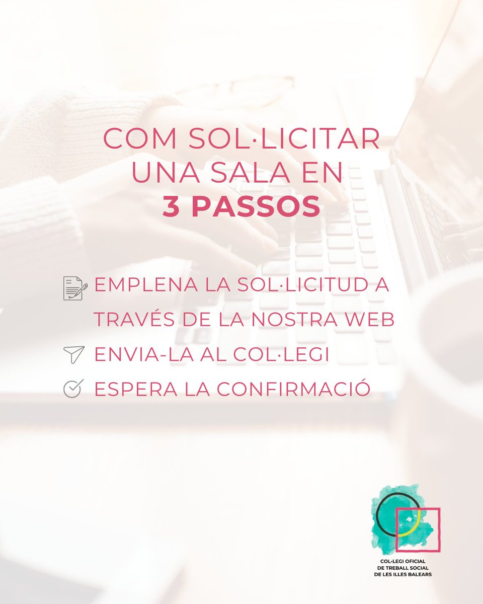🤝 Fem del Col·legi un espai compartit! 
 
Les persones col·legiades poden fer ús de diversos espais, només cal sol·licitar-ho prèviament segons disponibilitat. 

 📩 Envia la teva sol·licitud d'espai al Col·legi i comença a fer-lo teu. 

#COTSIB #SomTreballSocial