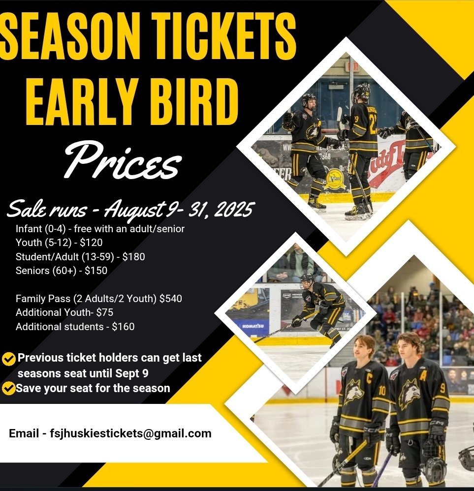 Season Tickets are going on Early Bird Sale   August 9-16.  Last year's season ticket holders will get to keep their previous year's seat if they purchase by September 9!
Check out our other socials for full details!!