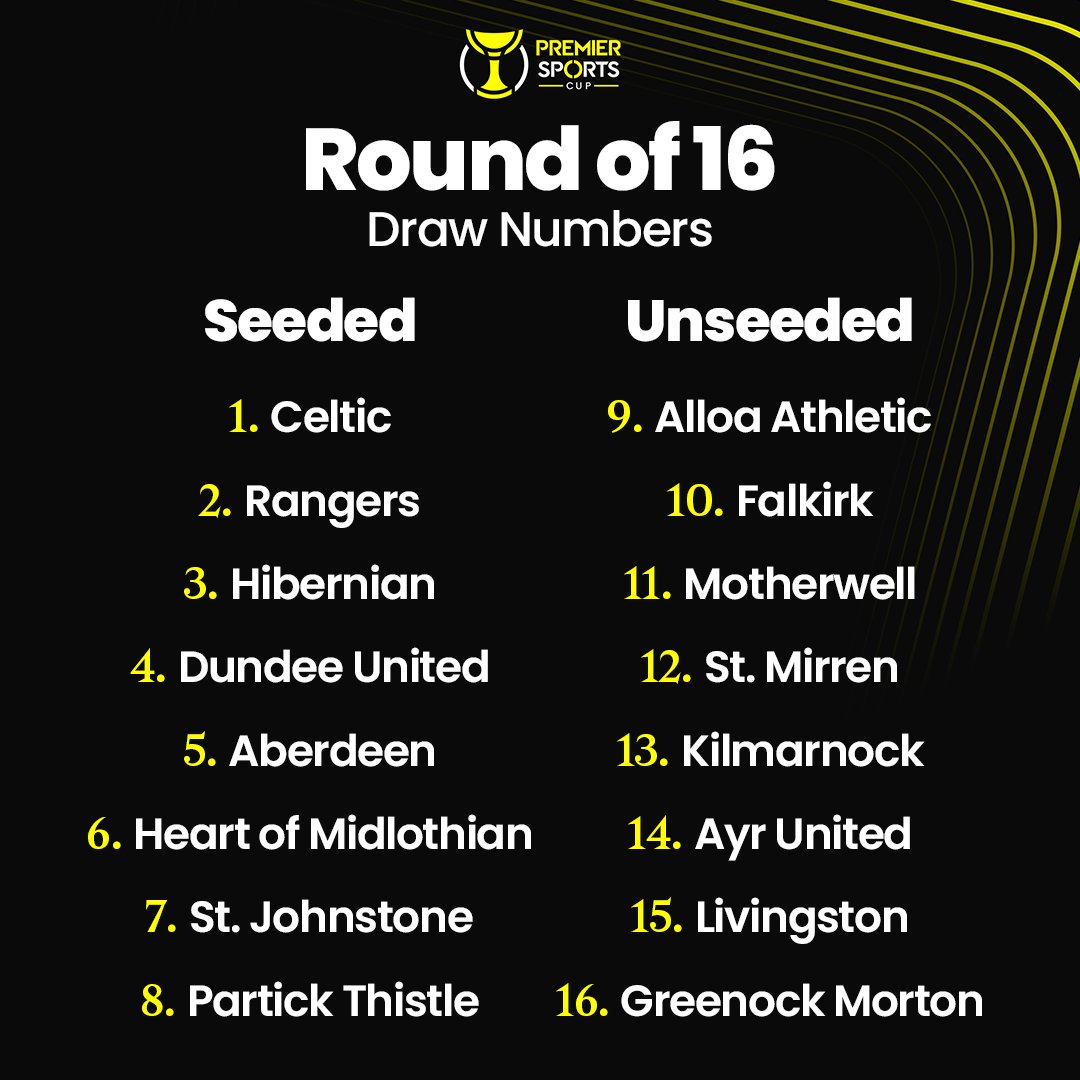 Morton_FC's tweet image. 🏆 We are ball number 1️⃣6️⃣ in today’s Premier Sports Cup last 16 draw.
The draw gets underway shortly on Premier Sports.