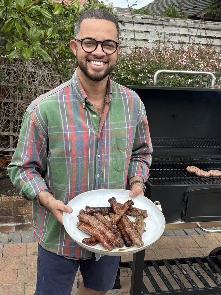 AJogee's tweet image. First proper day off in ages! 

Had family round to ours for Sunday grub in advance of the final. 

Cracked out the bbq (sun didn’t really wanna say hello here in Newcastle-under-Lyme.

The boerewors was ace… 

All ready … ⚽️