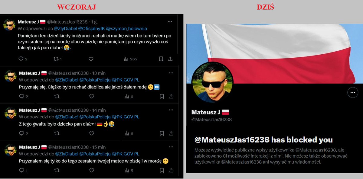 ZlyDiabel's tweet image. Debil @MateuszJas16238 wczoraj i dziś.
Obesrałeś się biedaku z parchem na ryju. Jesteś frsjer i śmieć, ruski ćwoku. Stolec ci na ryj, parówo
