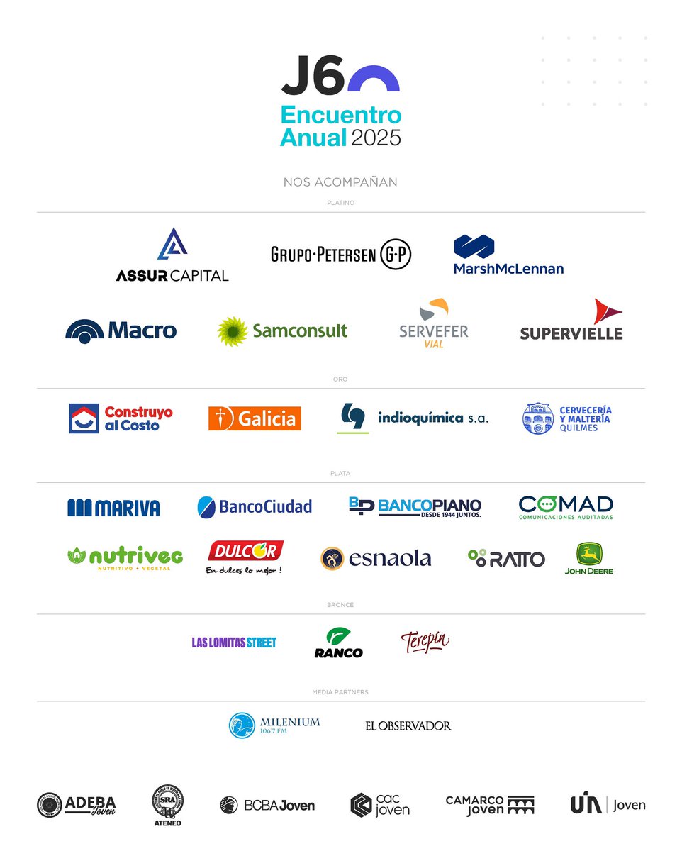 Agradecemos a todas las empresas que confiaron en este espacio. Su respaldo hizo posible una jornada de encuentro, diálogo y construcción conjunta #EncuentroAnualJ6