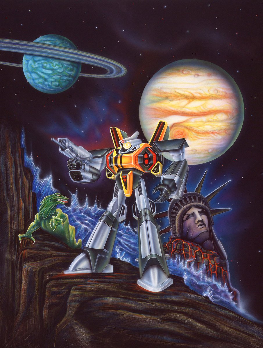 My cool “The Robot at The End of Time” painting 1985
#illustration #popculture #coverart #movieart #robotart