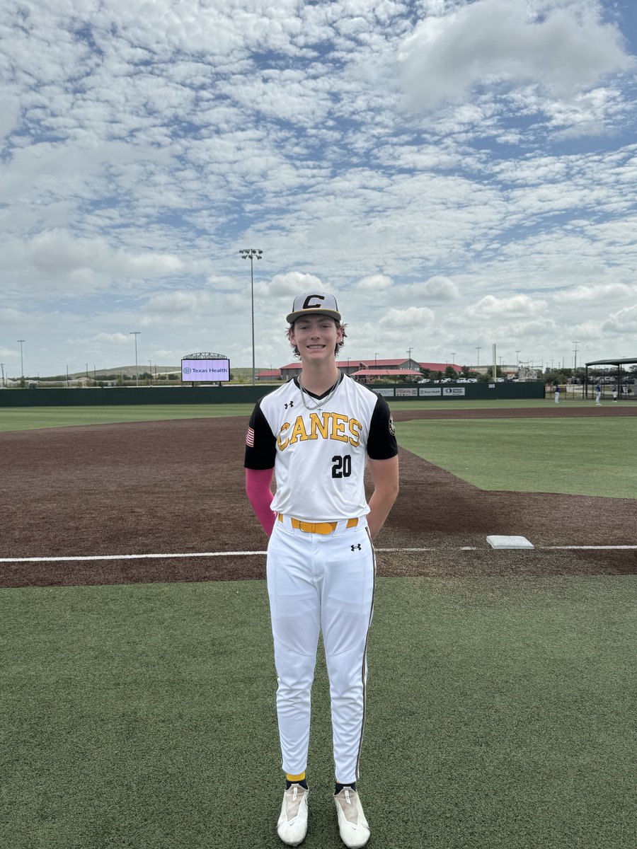 ✭Five Tool Texas✭ (@fivetooltexas) on Twitter photo F: <a href="/TheCanesSW_NTX/">Canes Southwest - NTX</a> 2027 Wallace 4, Citius Warhawks 0
PoG: <a href="/jake_zappe/">Jake Zappe</a> 6 IP, 4K, 2H, 0R
Hitter: <a href="/Brenden_Price20/">Brenden Price</a> 2-3, HR, 2 RBI, R F: <a href="/TheCanesSW_NTX/">Canes Southwest - NTX</a> 2027 Wallace 4, Citius Warhawks 0
PoG: <a href="/jake_zappe/">Jake Zappe</a> 6 IP, 4K, 2H, 0R
Hitter: <a href="/Brenden_Price20/">Brenden Price</a> 2-3, HR, 2 RBI, R