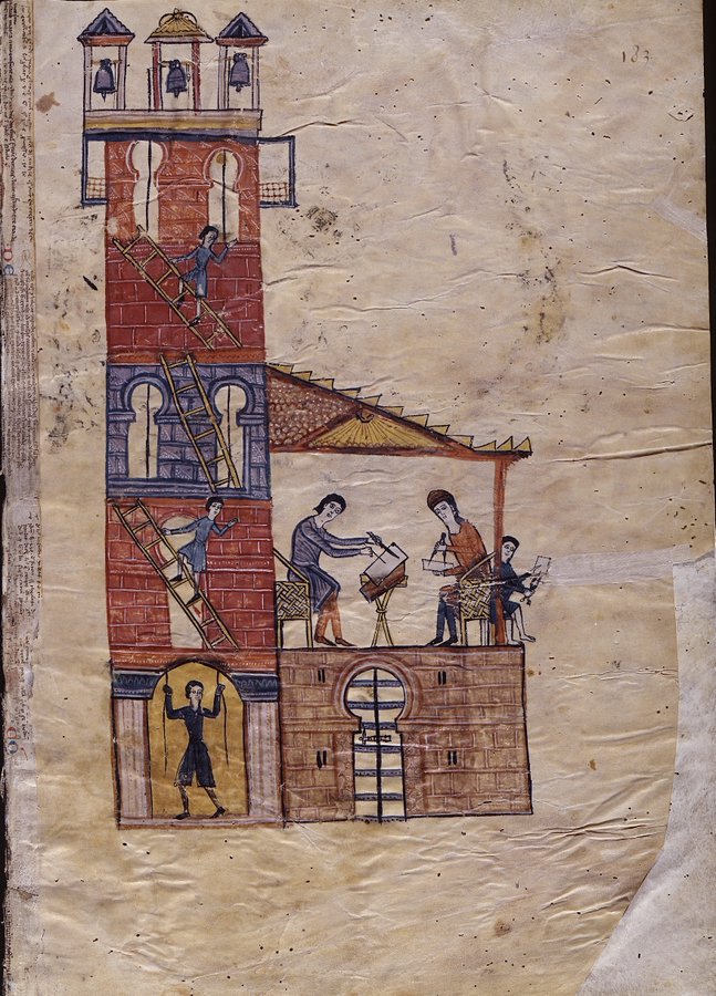Ennius (@red_loeb) on Twitter photo Scriptorium next to the tower of San Salvador de Tavara: a scribe has a knife & quill; the other is using a compass; & a seated man is cutting parchment with shears.
The Morgan Library and Museum, MS M.429; 'Las Huelgas Apocalypse' ; Spain (Toledo?); 1220; f.183r
<a href="/MorganLibrary/">The Morgan</a> Scriptorium next to the tower of San Salvador de Tavara: a scribe has a knife & quill; the other is using a compass; & a seated man is cutting parchment with shears.
The Morgan Library and Museum, MS M.429; 'Las Huelgas Apocalypse' ; Spain (Toledo?); 1220; f.183r
<a href="/MorganLibrary/">The Morgan</a>