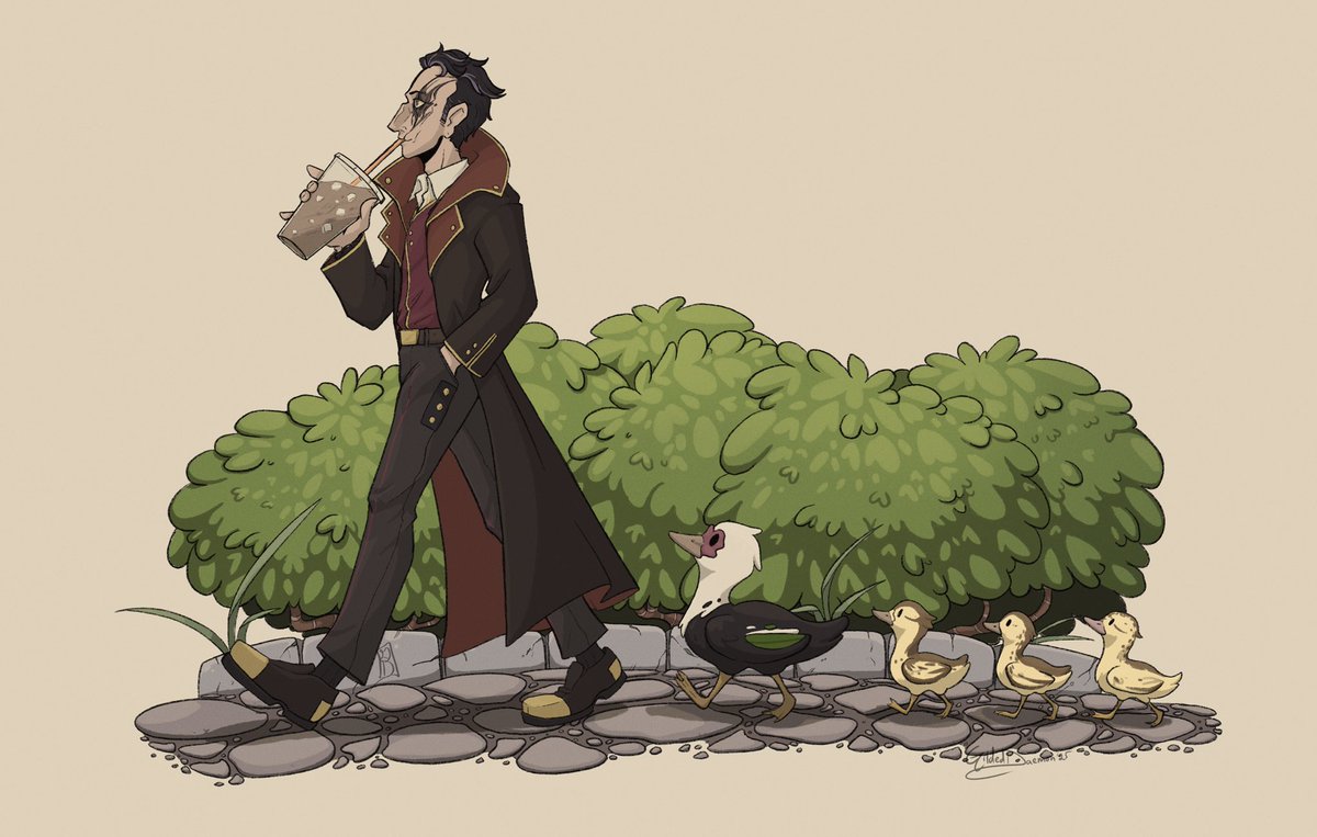 GildedDaemon's tweet image. Follow the leader!

Finally all caught up on duck drawings. Might have to remedy that..