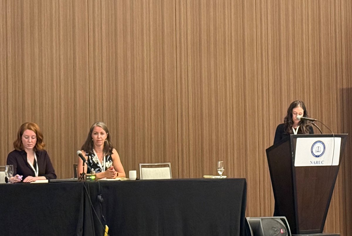 NARUC's tweet image. 🚀 Moderator Sarah Fitzpatrick (North Carolina Utilities Commission), and panelists Madeline Murray-Clasen (@GreenMtnPower), and Grace Relf (@BerkeleyLab) discussed how smarter evaluation, and regulatory support can move breakthrough tech from pilot to full deployment during…