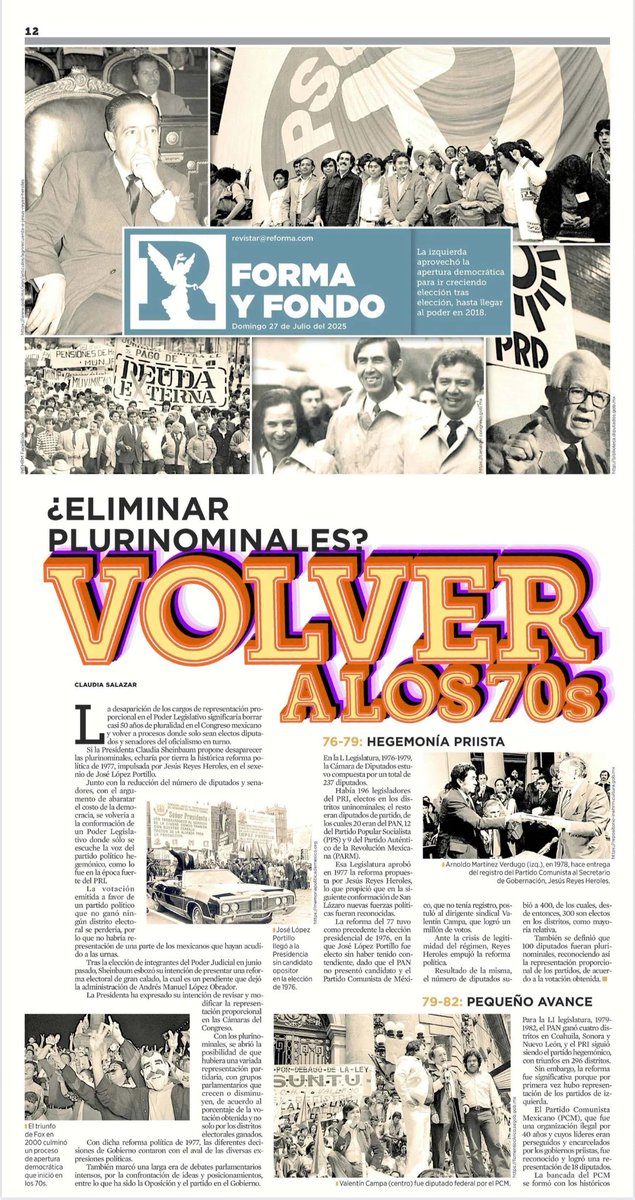 ¿Eliminar plurinominales? Volver a los 70s

“La desaparición de cargos de representación proporcional en el Poder Legislativo significaría borrar casi 50 años de pluralidad en el Congreso mexicano y volver a procesos donde sean electos diputados y senadores del oficialismo…”