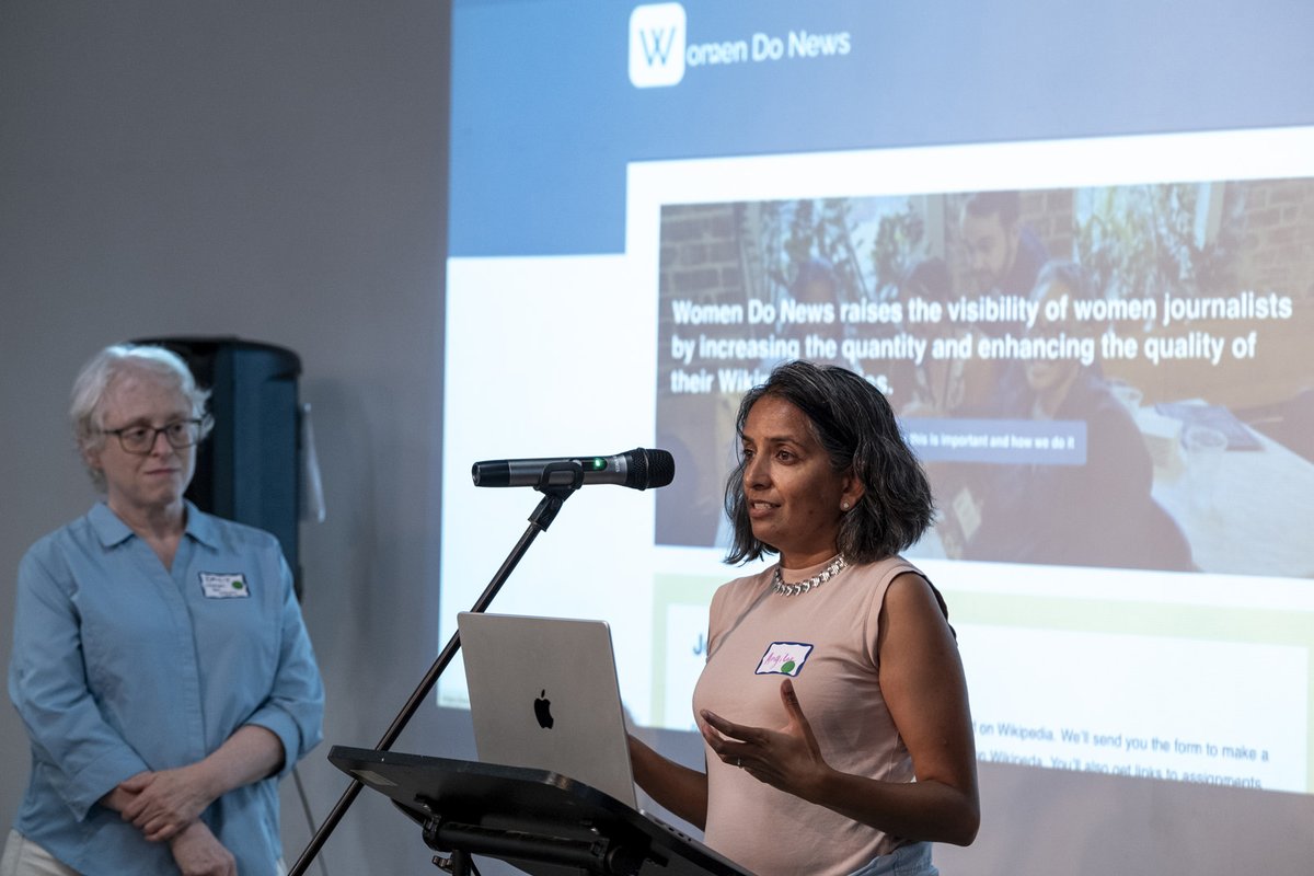 WikimediaNYC's tweet image. Since 2020 only about 15% of Wikipedia editors identify as women! This affects the number of Wikipedia articles about women and non-binary journalists. Earlier this month, we worked with @womendonews to help close that gender gap 💻 Participants helped edit and create new…