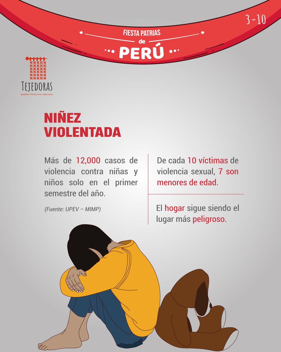 Lastejedoras_pe's tweet photo. 🇵🇪 Este 28 de julio, miremos más allá de las banderas.
Las cifras no celebran: muestran un país que aún le falla a mujeres, niñas y niños.

#FiestasPatriasPerú #28dejulio https://t.co/LeXoUqNrhe