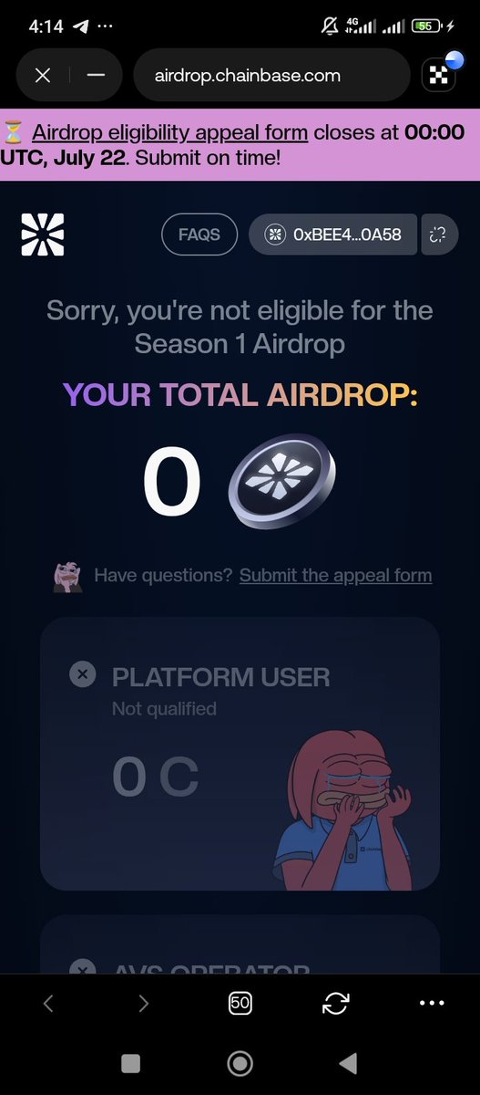 Adam Ibrahim (@adamcytech1) on Twitter photo <a href="/ChainbaseHQ/">Chainbase (💜,💛)</a> Can you imagine? Over 90% of the community who supported you from the beginning are not eligible. Then you came with your feedback form we still took it as a mistake and gave you a second chance to review things carefully. After submitting it, you only fixed 3.3K wallets useless <a href="/ChainbaseHQ/">Chainbase (💜,💛)</a> Can you imagine? Over 90% of the community who supported you from the beginning are not eligible. Then you came with your feedback form we still took it as a mistake and gave you a second chance to review things carefully. After submitting it, you only fixed 3.3K wallets useless