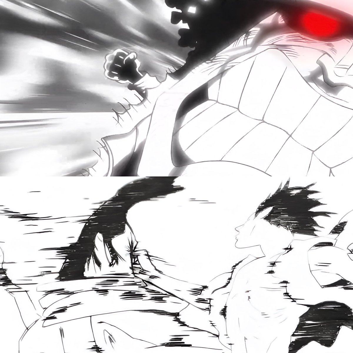 Zakiabjr's tweet photo. #ONEPIECE1137
Kuma punching Saturn &amp; Luffy punching Charlos are two of the most satisfying black and white punch animation sequences in One Piece 😭🔥 https://t.co/LXO5CUHJuG