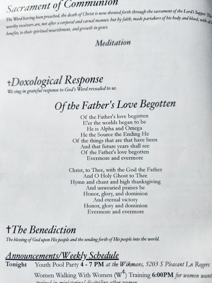 CovenantCutt's tweet image. It speaks very highly of a church to have as based of a hymn lineup as this