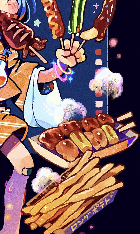 amakawatamawono's tweet image. 焼き鳥とロングポテトと色々🎆