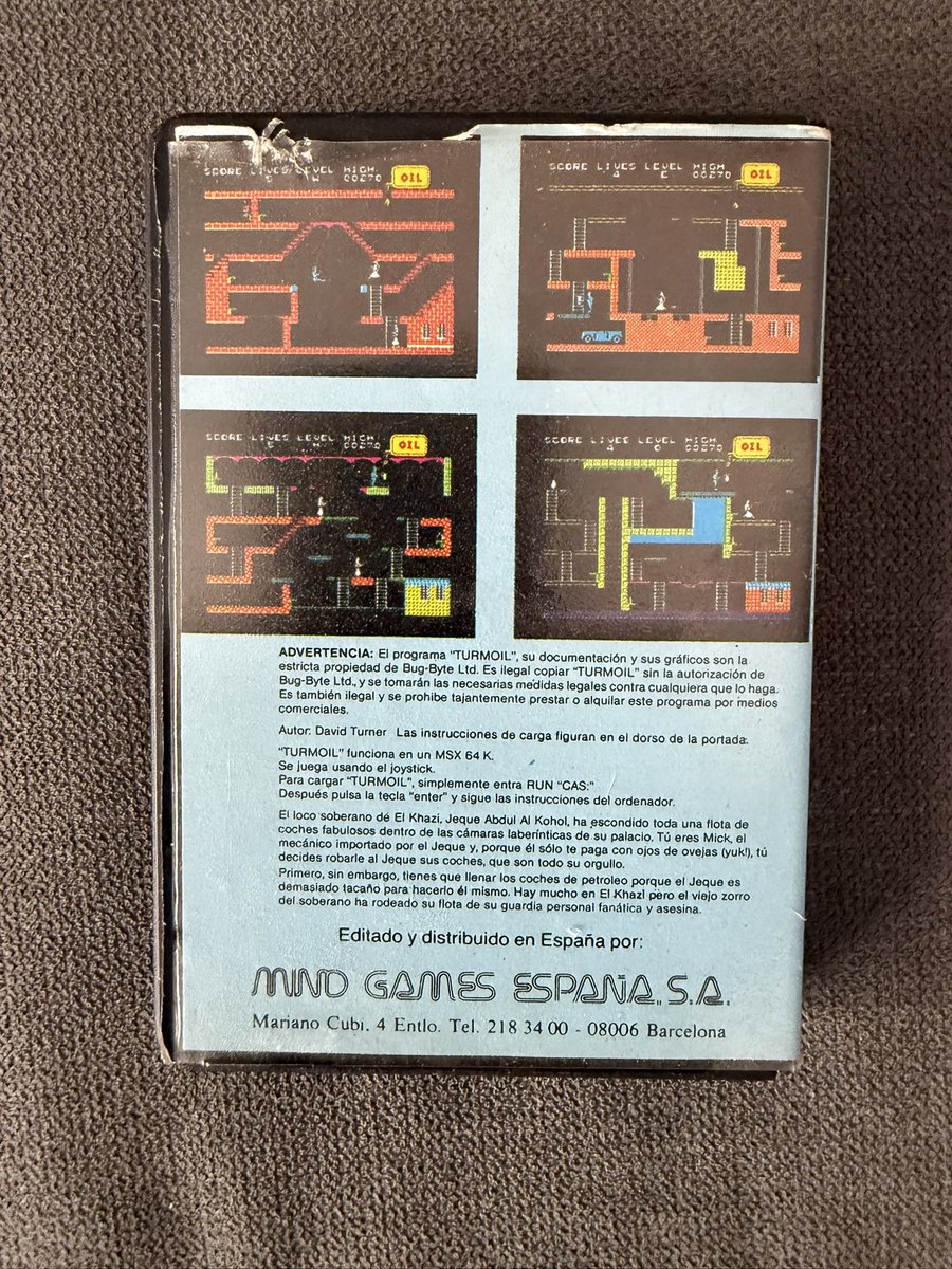 MSXBlog (@msxblog) on Twitter photo Aprovechando las vacaciones me encontré estos dos juegos para #MSX a buen precio (15€ los dos). 
Turmoil es la edición española de Mind Games y tiene la portada un poco dañada. 
Target Plus está prácticamente nuevo y costó mas barato que Turmoil. Aprovechando las vacaciones me encontré estos dos juegos para #MSX a buen precio (15€ los dos). 
Turmoil es la edición española de Mind Games y tiene la portada un poco dañada. 
Target Plus está prácticamente nuevo y costó mas barato que Turmoil.