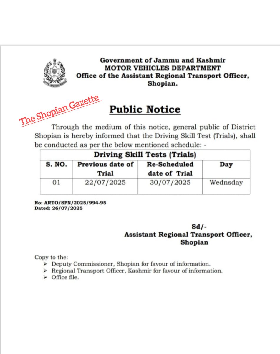 The Shopian Gazette (@shopiangazette) on Twitter photo Public Notice From Arto Office Shopian
#ArtoShopian <a href="/shishrgupta/">Shishr Gupta</a> <a href="/Informationspn/">Information & PR, Shopian</a> <a href="/DistrictShopian/">District Shopian</a> <a href="/OfficeOfLGJandK/">Office of LG J&K</a> Public Notice From Arto Office Shopian
#ArtoShopian <a href="/shishrgupta/">Shishr Gupta</a> <a href="/Informationspn/">Information & PR, Shopian</a> <a href="/DistrictShopian/">District Shopian</a> <a href="/OfficeOfLGJandK/">Office of LG J&K</a>