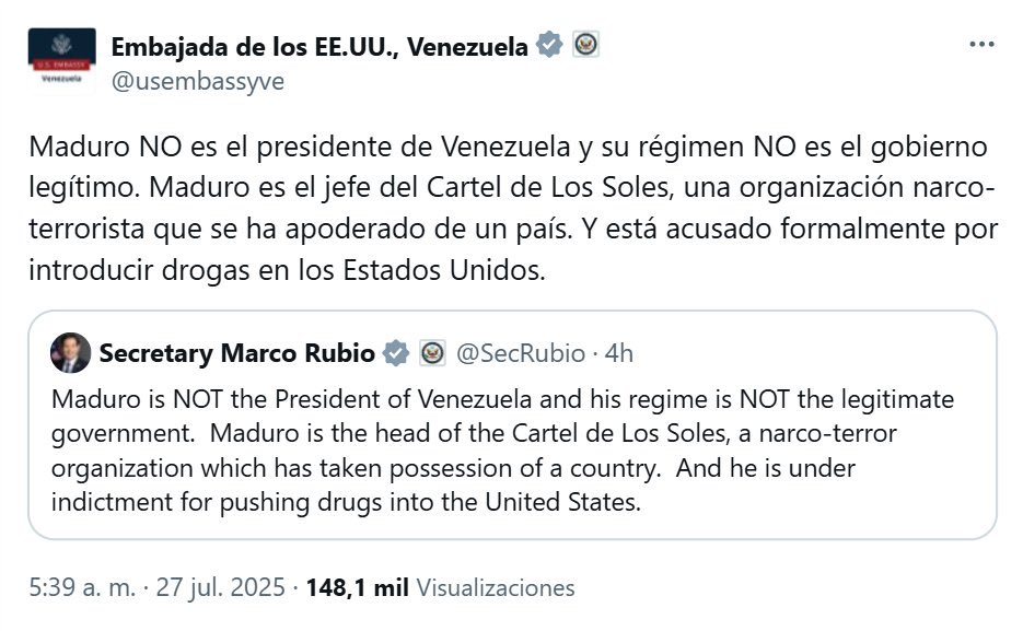 goliveros's tweet image. Sigan apoyando a Venezuela. Hay quienes lo ven como lo que es: la sociedad con un gobierno sostenido por el ejército y el narco.