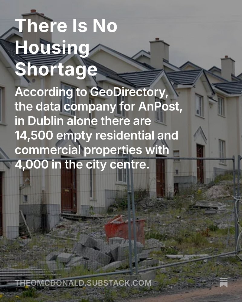 In my latest substack I debunk the myth that there is a housing shortage 

🏠🔗👇