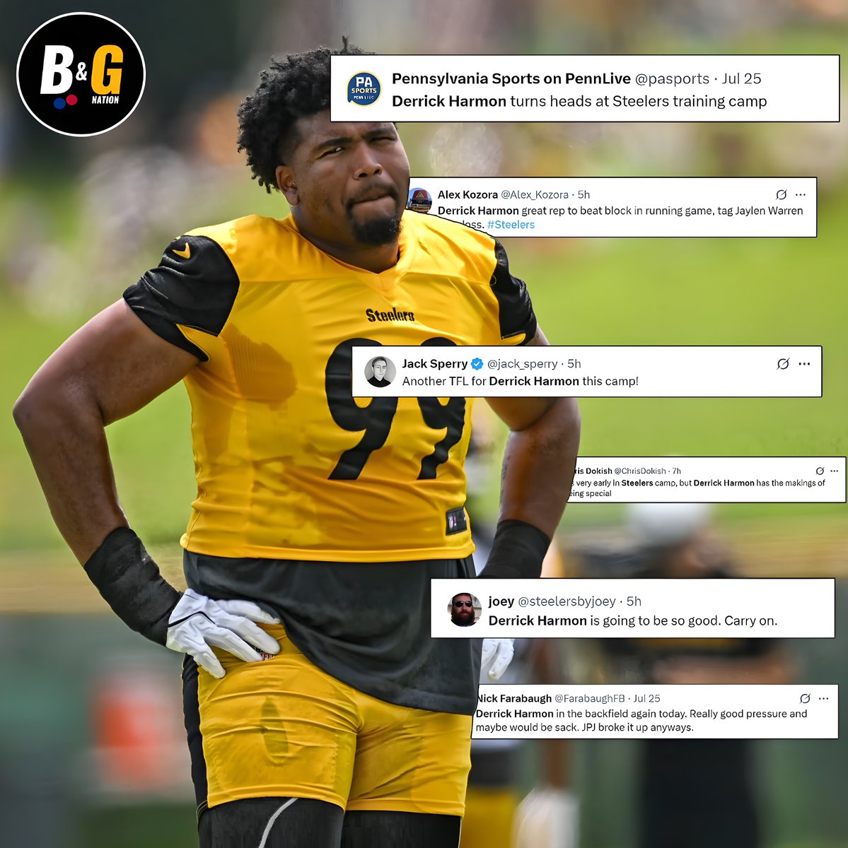 B_GNation1's tweet image. #Steelers rookie DT Derrick Harmon -> Stock🆙
#HereWeGo #SteelersCamp #SteelersNation